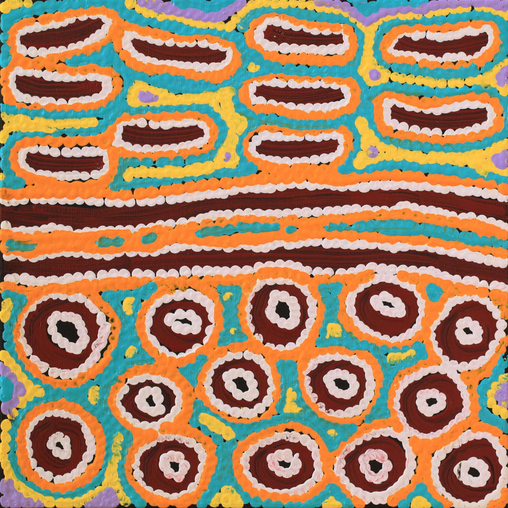 Aboriginal Art by Antonia Napangardi Michaels, Lappi Lappi Jukurrpa, 30x30cm - ART ARK®