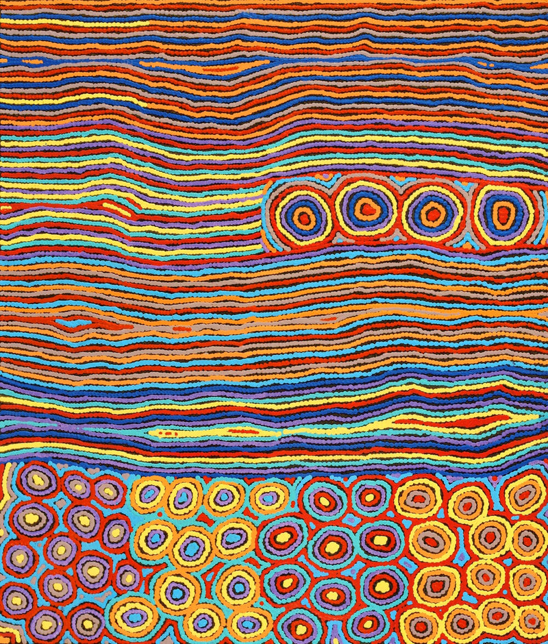 Aboriginal Artwork by Antonia Napangardi Michaels, Lappi Lappi Jukurrpa, 107x91cm