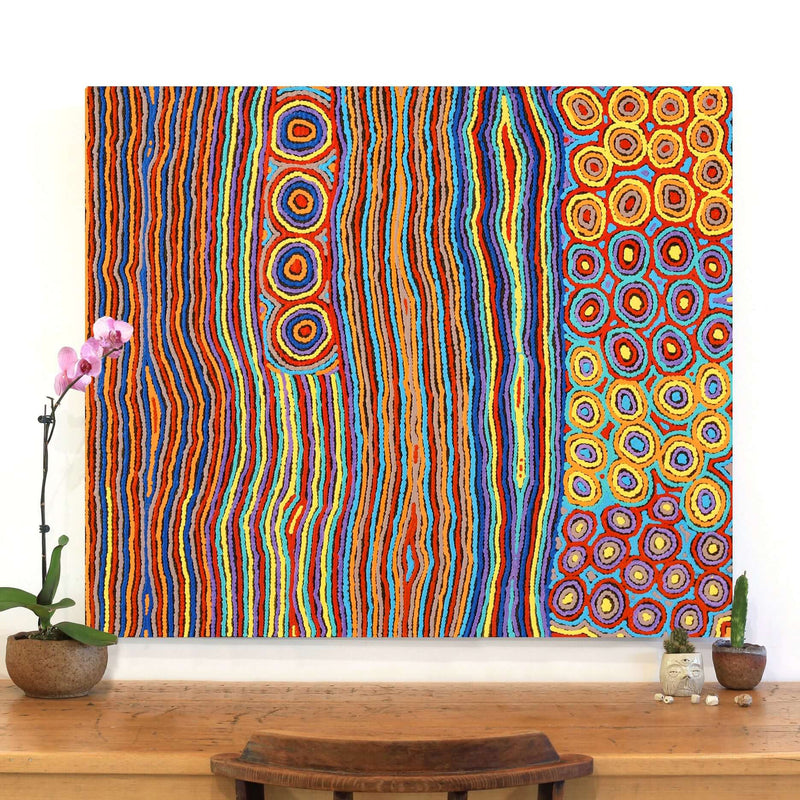 Aboriginal Artwork by Antonia Napangardi Michaels, Lappi Lappi Jukurrpa, 107x91cm