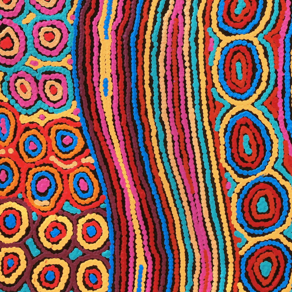 Aboriginal Art by Antonia Napangardi Michaels, Lappi Lappi Jukurrpa, 91x46cm - ART ARK®