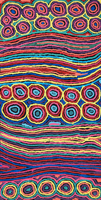 Aboriginal Artwork by Antonia Napangardi Michaels, Lappi Lappi Jukurrpa, 91x46cm