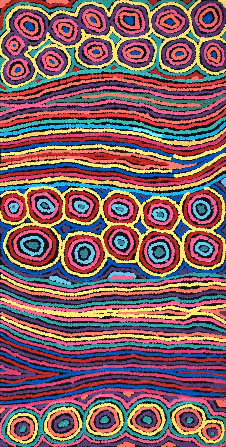 Aboriginal Artwork by Antonia Napangardi Michaels, Lappi Lappi Jukurrpa, 91x46cm