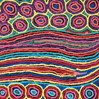 Aboriginal Artwork by Antonia Napangardi Michaels, Lappi Lappi Jukurrpa, 91x46cm