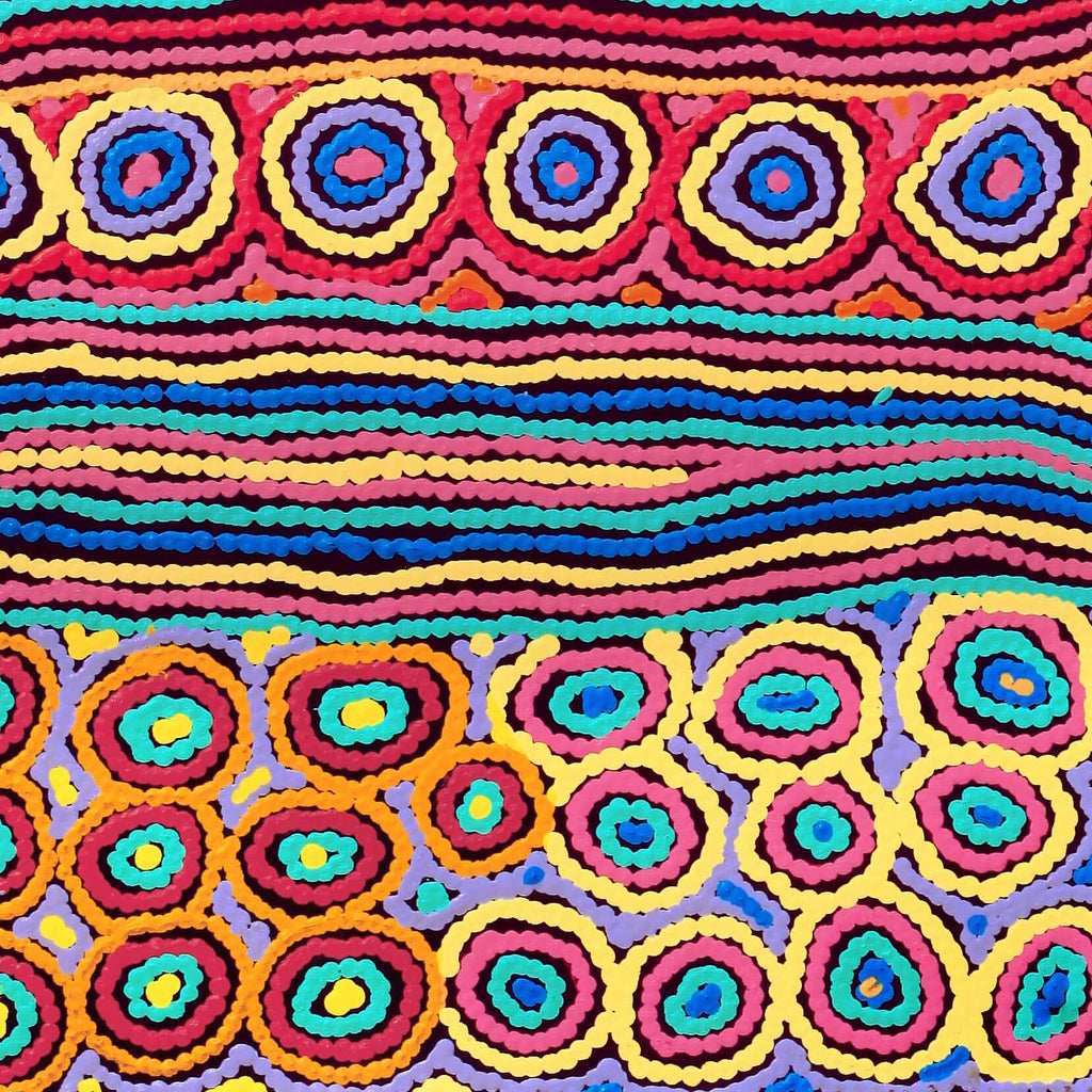 Aboriginal Artwork by Antonia Napangardi Michaels, Lappi Lappi Jukurrpa, 91x46cm