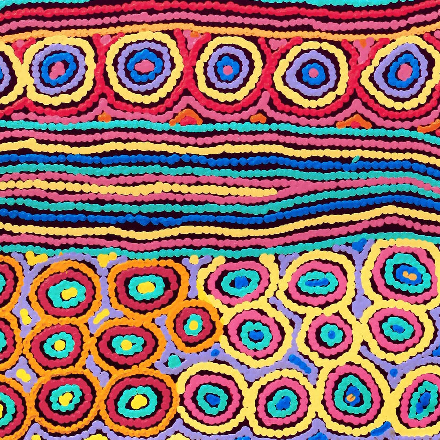 Aboriginal Artwork by Antonia Napangardi Michaels, Lappi Lappi Jukurrpa, 91x46cm