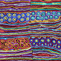 Aboriginal Artwork by Antonia Napangardi Michaels, Lappi Lappi Jukurrpa, 107x61cm