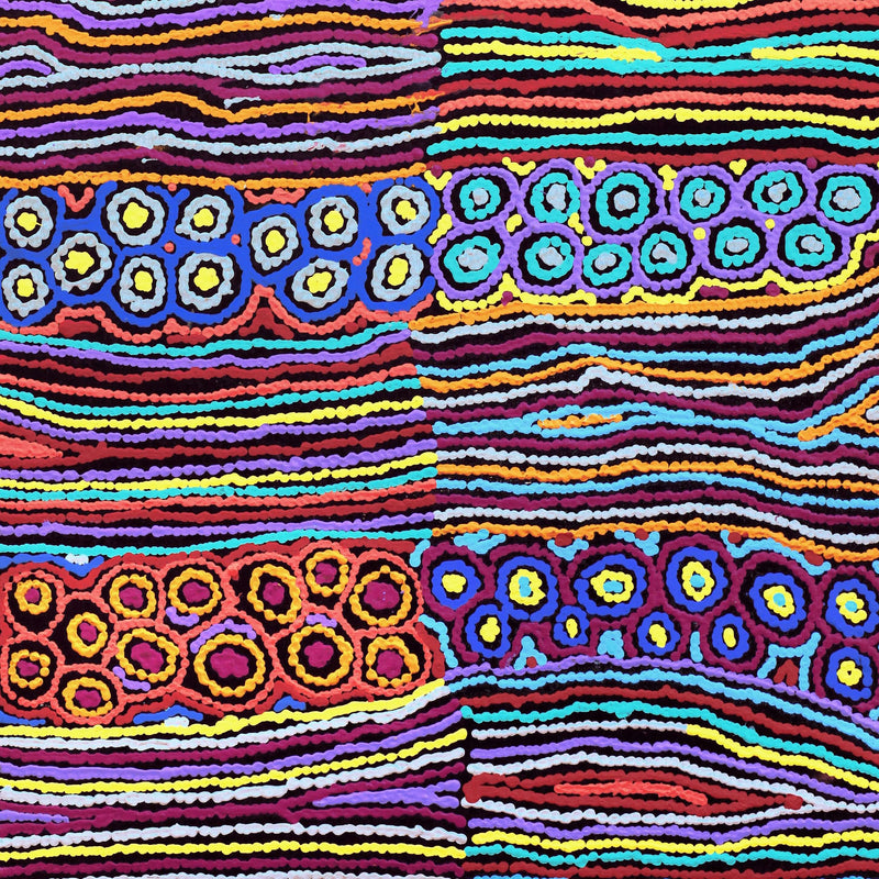 Aboriginal Art by Antonia Napangardi Michaels, Lappi Lappi Jukurrpa, 107x61cm - ART ARK®