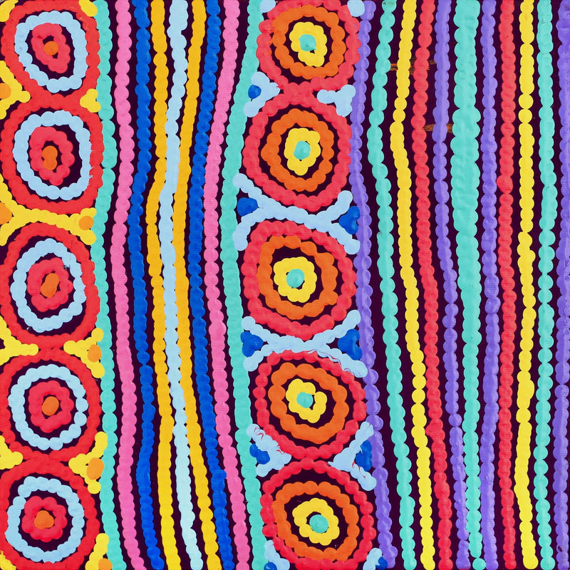 Aboriginal Artwork by Antonia Napangardi Michaels, Lappi Lappi Jukurrpa, 30x30cm