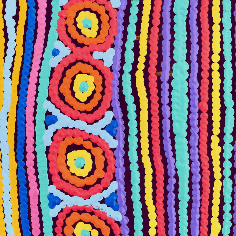 Aboriginal Artwork by Antonia Napangardi Michaels, Lappi Lappi Jukurrpa, 30x30cm