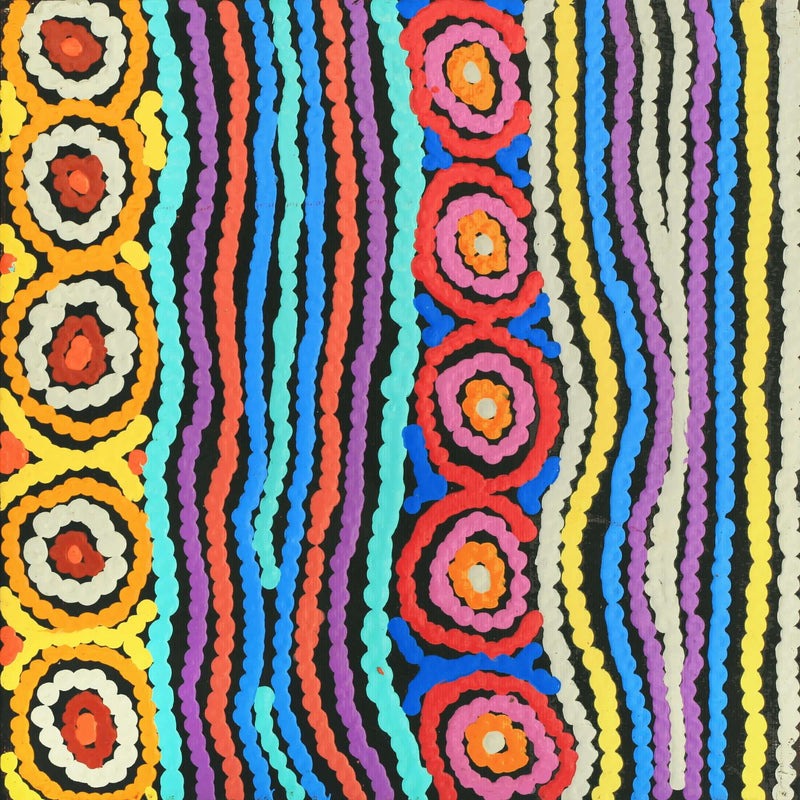 Aboriginal Artwork by Antonia Napangardi Michaels, Lappi Lappi Jukurrpa, 30x30cm