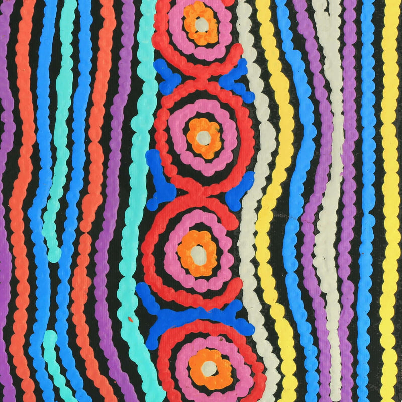 Aboriginal Artwork by Antonia Napangardi Michaels, Lappi Lappi Jukurrpa, 30x30cm