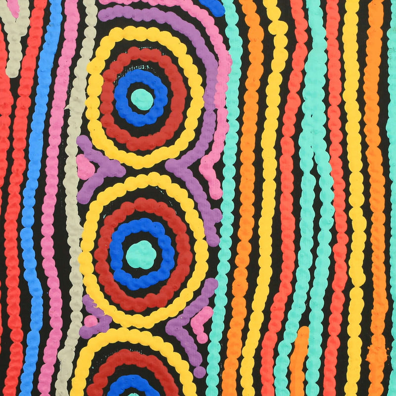 Aboriginal Artwork by Antonia Napangardi Michaels, Lappi Lappi Jukurrpa, 30x30cm