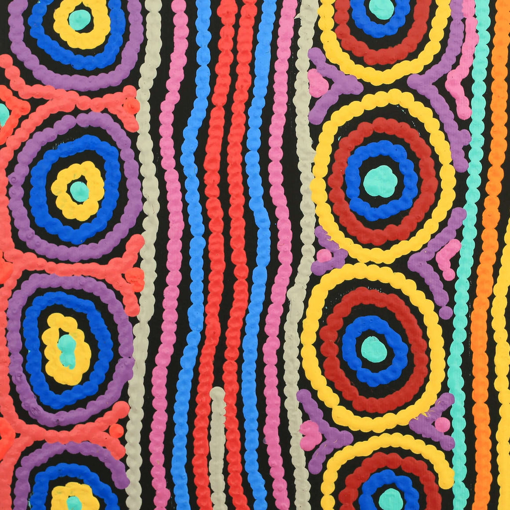 Aboriginal Artwork by Antonia Napangardi Michaels, Lappi Lappi Jukurrpa, 30x30cm