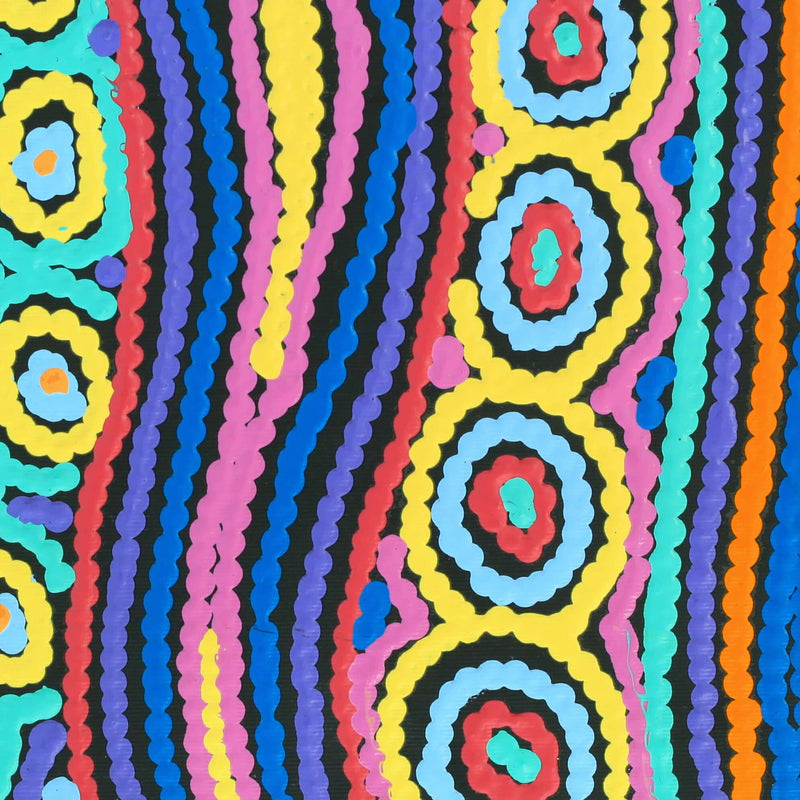 Aboriginal Artwork by Antonia Napangardi Michaels, Lappi Lappi Jukurrpa, 30x30cm