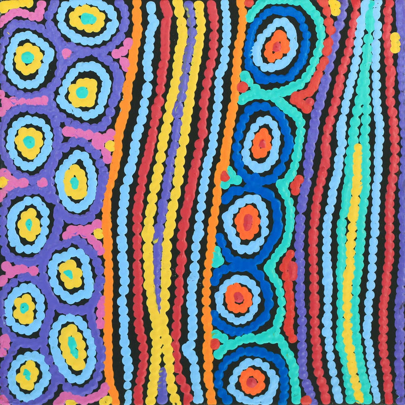 Aboriginal Artwork by Antonia Napangardi Michaels, Lappi Lappi Jukurrpa, 30x30cm