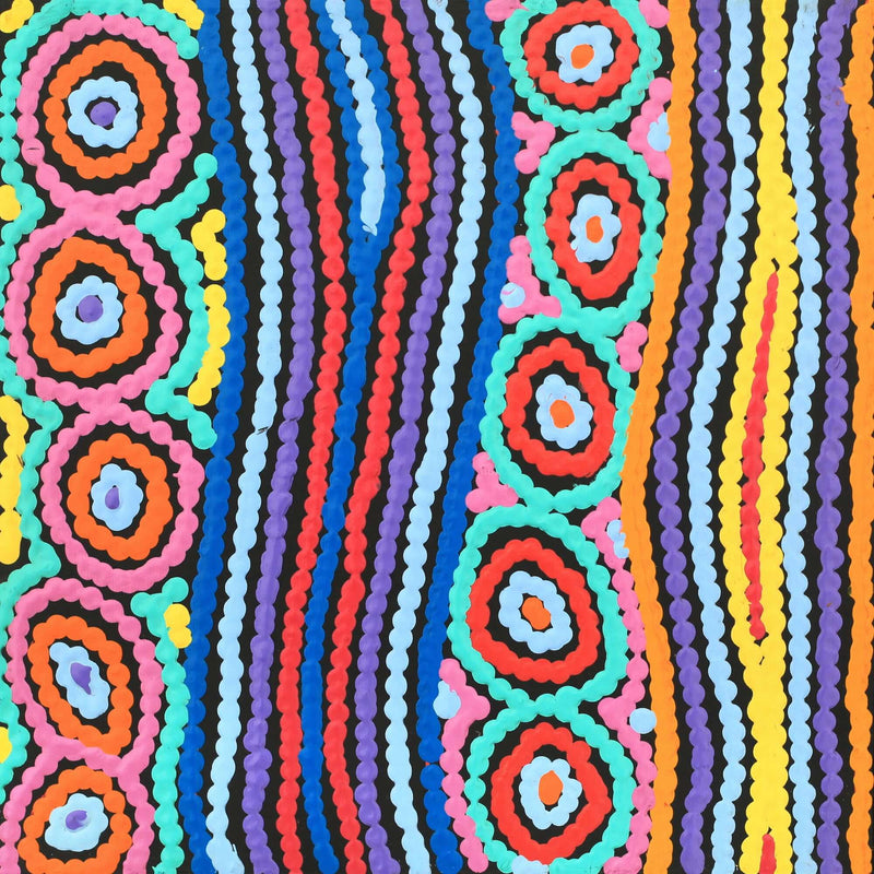 Aboriginal Artwork by Antonia Napangardi Michaels, Lappi Lappi Jukurrpa, 30x30cm