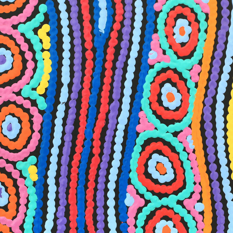 Aboriginal Artwork by Antonia Napangardi Michaels, Lappi Lappi Jukurrpa, 30x30cm