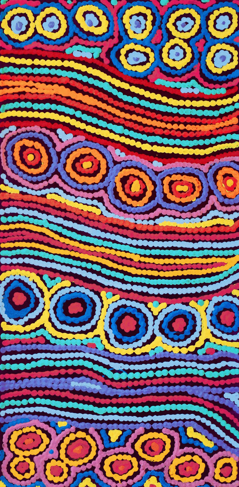 Aboriginal Artwork by Antonia Napangardi Michaels, Lappi Lappi Jukurrpa, 61x30cm