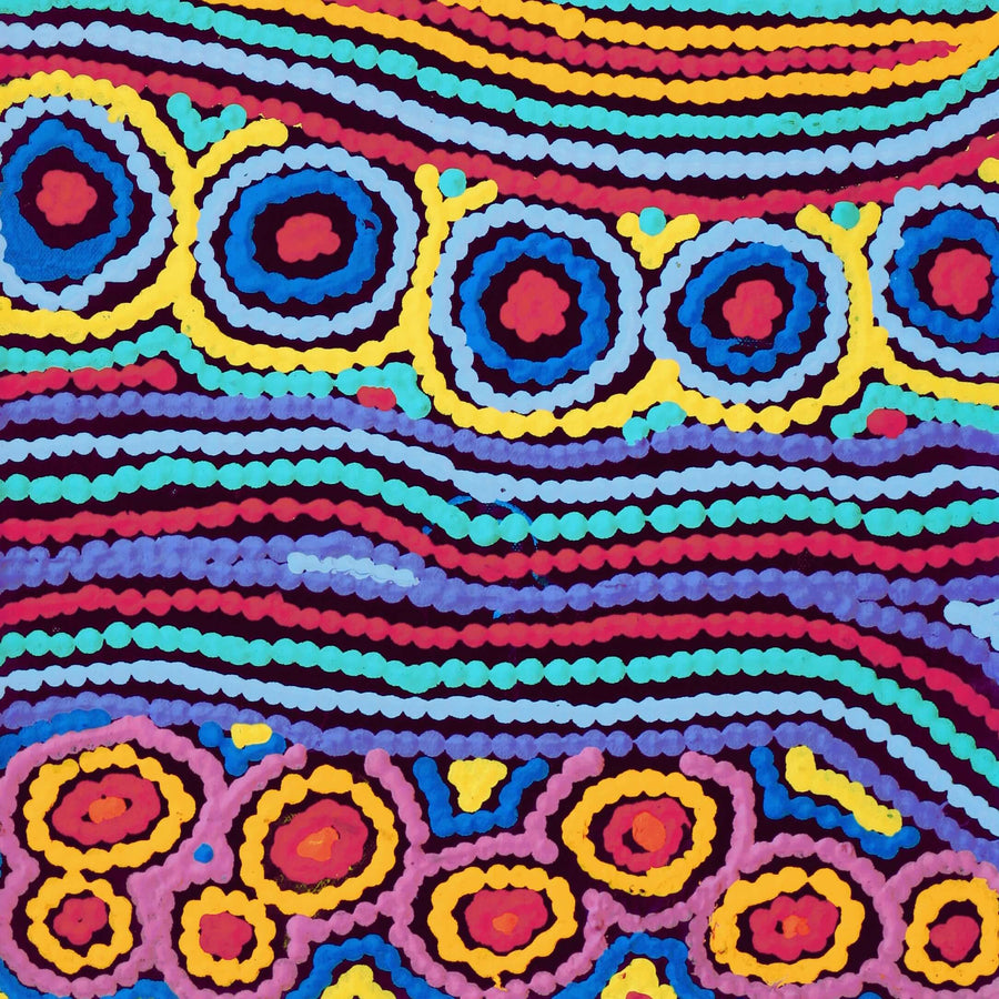 Aboriginal Artwork by Antonia Napangardi Michaels, Lappi Lappi Jukurrpa, 61x30cm