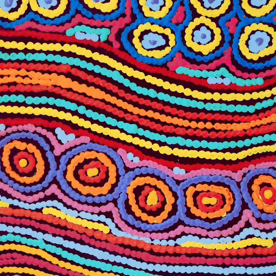 Aboriginal Artwork by Antonia Napangardi Michaels, Lappi Lappi Jukurrpa, 61x30cm