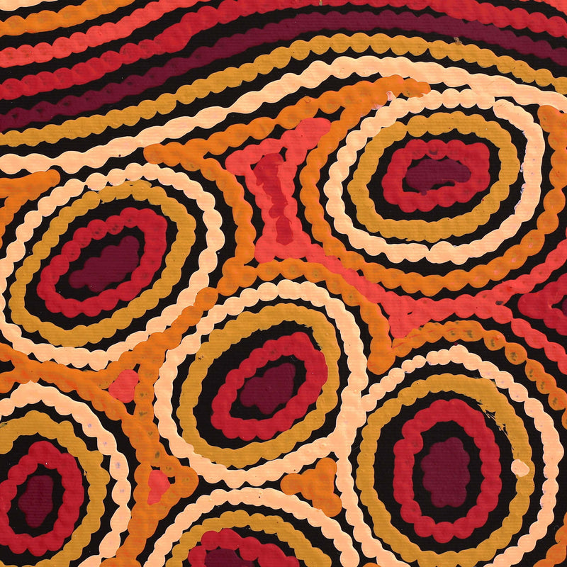 Aboriginal Artwork by Antonia Napangardi Michaels, Lappi Lappi Jukurrpa, 30x30cm