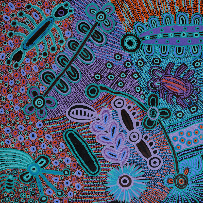 Aboriginal Artwork by Anyupa Nelson, Kungkarangkalpa (Seven Sisters Story), 76x76cm