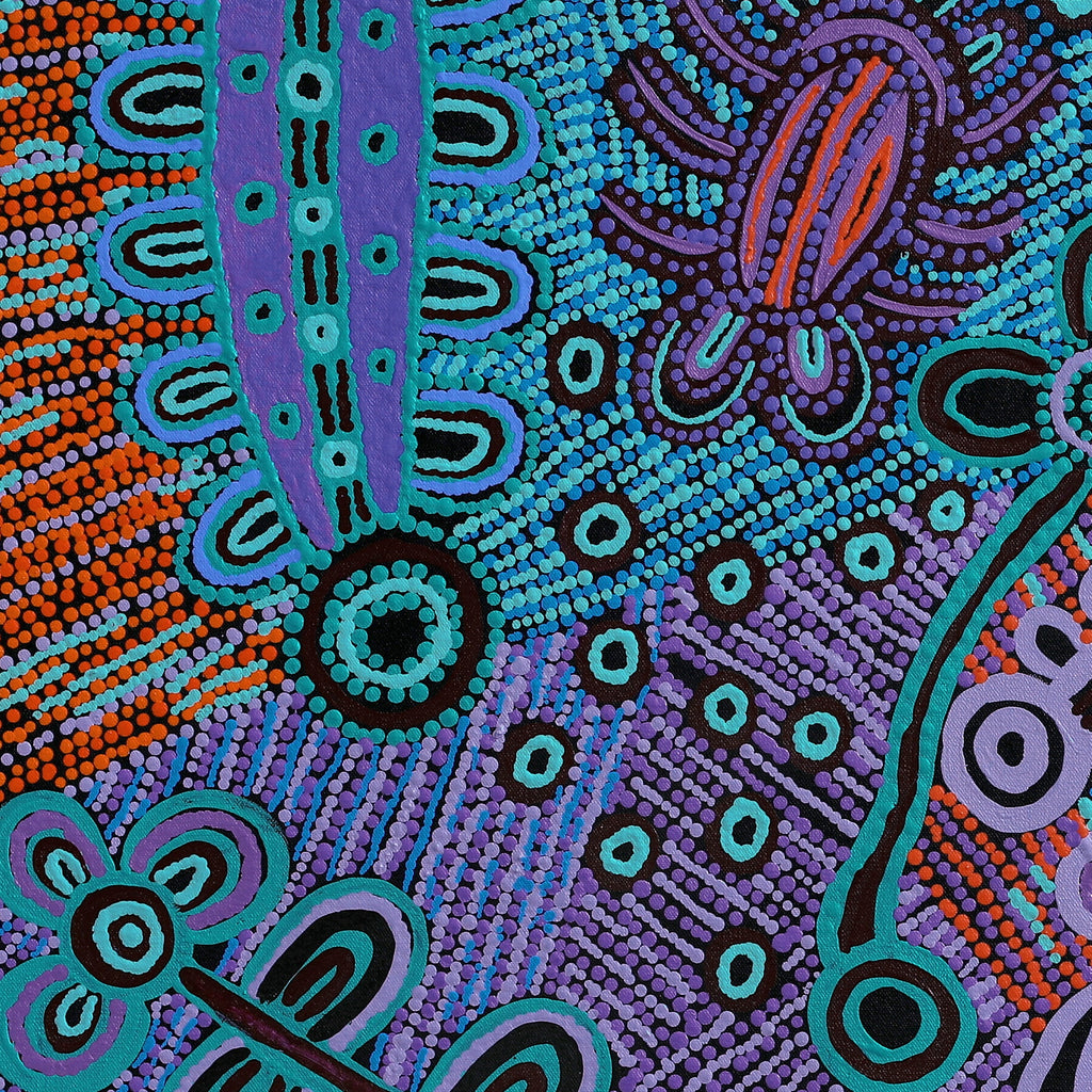 Aboriginal Artwork by Anyupa Nelson, Kungkarangkalpa (Seven Sisters Story), 76x76cm
