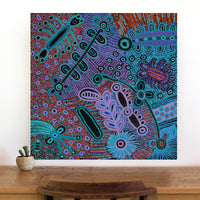 Aboriginal Artwork by Anyupa Nelson, Kungkarangkalpa (Seven Sisters Story), 76x76cm