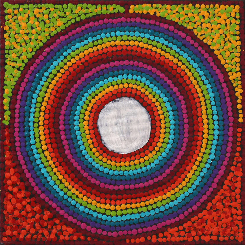Aboriginal Artwork by Asandria Napanangka Martin, Mina Mina Jukurrpa (Dreaming) - Ngalyipi, 30x30cm