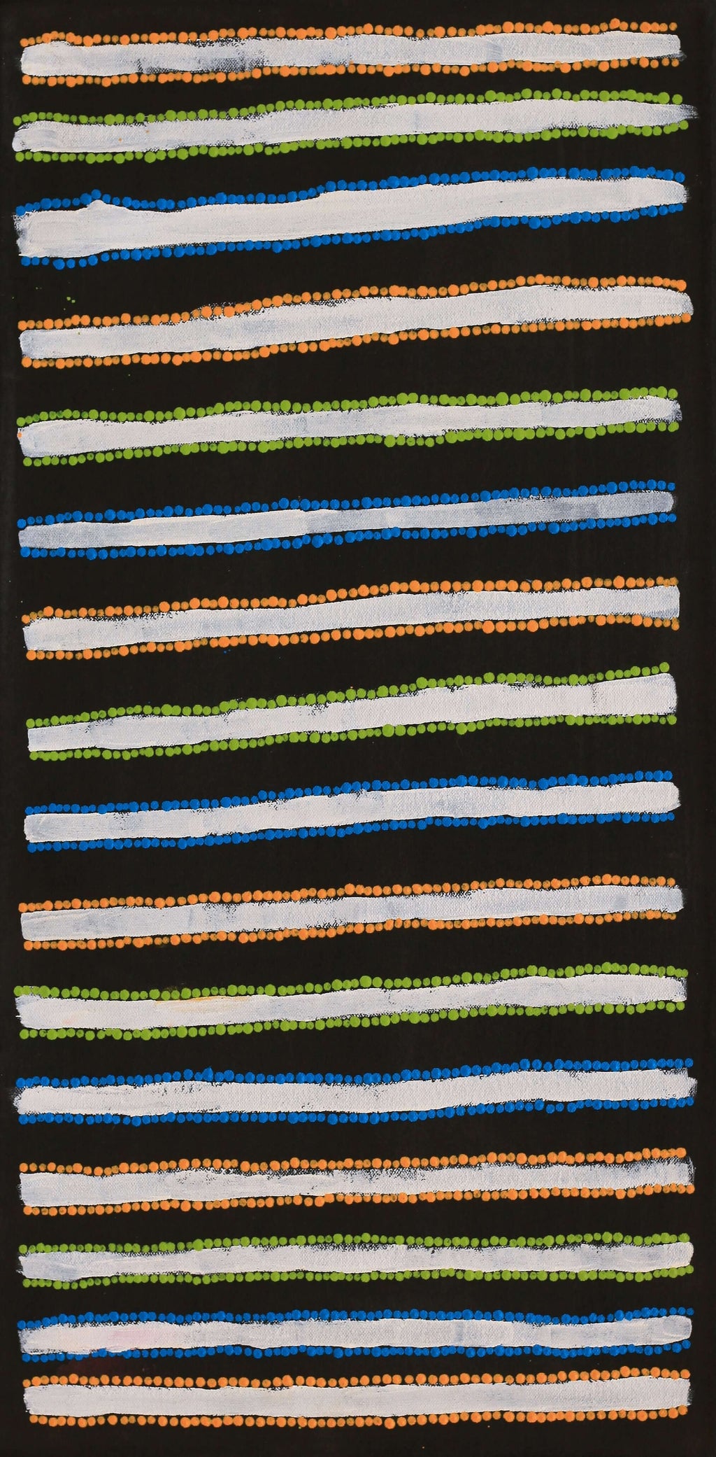 Aboriginal Artwork by Asandria Napanangka Martin , Mina Mina Jukurrpa - Ngalyipi, 61x30cm