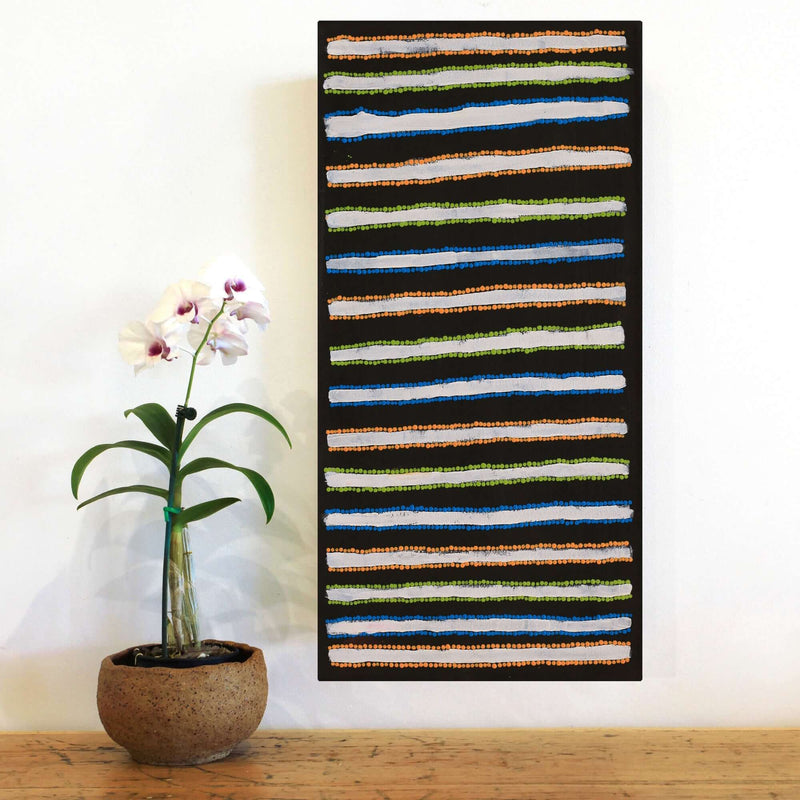 Aboriginal Artwork by Asandria Napanangka Martin , Mina Mina Jukurrpa - Ngalyipi, 61x30cm