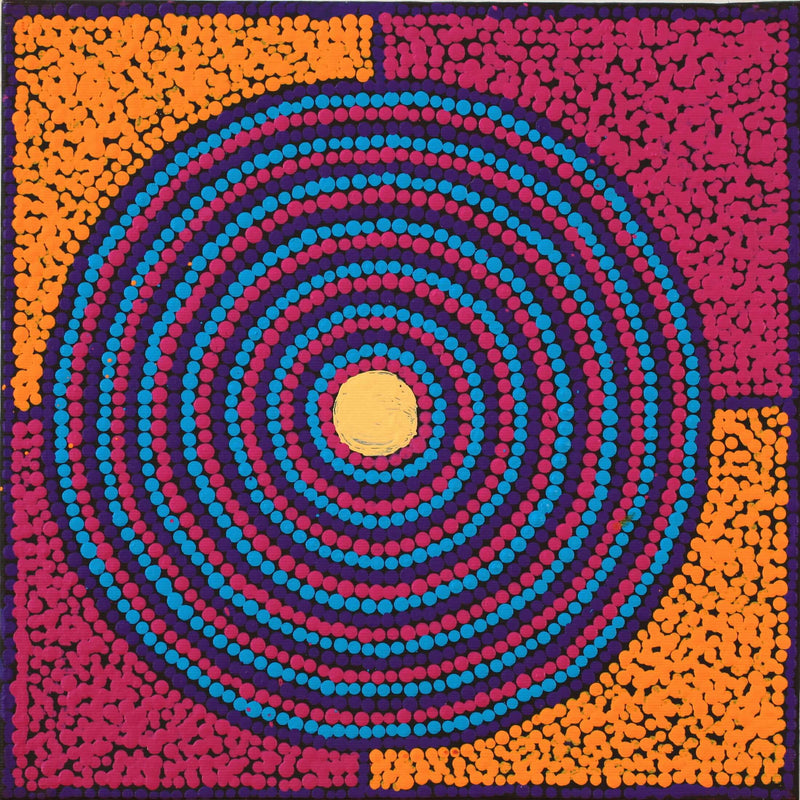 Aboriginal Artwork by Asandria Napanangka Martin, Mina Mina Jukurrpa (Dreaming) - Ngalyipi, 30x30cm