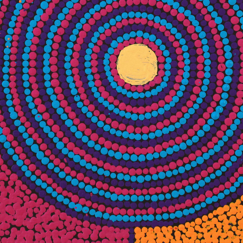 Aboriginal Artwork by Asandria Napanangka Martin, Mina Mina Jukurrpa (Dreaming) - Ngalyipi, 30x30cm