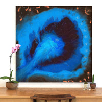 Aboriginal Artwork by Athena Nangala Granites, Napaljarri-warnu Jukurrpa (Seven Sisters Dreaming), 107x107cm