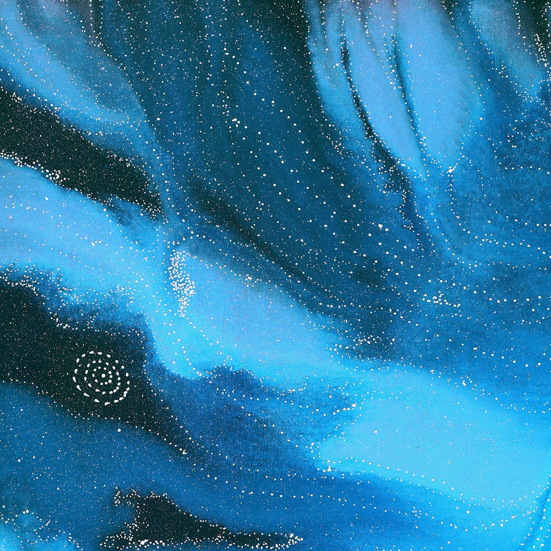Aboriginal Artwork by Athena Nangala Granites, Napaljarri-warnu Jukurrpa (Seven Sisters Dreaming), 107x61cm