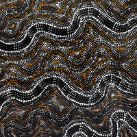 Aboriginal Artwork by Athena Nangala Granites, Ngapa Jukurrpa (Water Dreaming) - Puyurru, 107x46cm