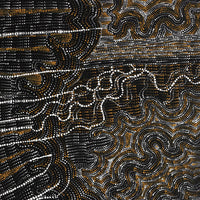 Aboriginal Artwork by Athena Nangala Granites, Ngapa Jukurrpa (Water Dreaming) - Puyurru, 107x46cm