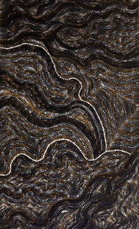 Aboriginal Artwork by Athena Nangala Granites, Ngapa Jukurrpa (Water Dreaming) - Puyurru, 76x46cm