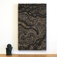 Aboriginal Artwork by Athena Nangala Granites, Ngapa Jukurrpa (Water Dreaming) - Puyurru, 76x46cm