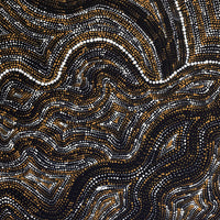Aboriginal Artwork by Athena Nangala Granites, Ngapa Jukurrpa (Water Dreaming) - Puyurru, 76x46cm