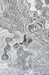 Aboriginal Artwork by Athena Nangala Granites, Ngapa Jukurrpa (Water Dreaming) - Puyurru, 91x61cm