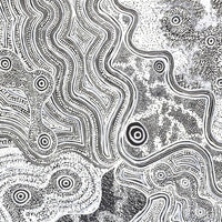 Aboriginal Artwork by Athena Nangala Granites, Ngapa Jukurrpa (Water Dreaming) - Puyurru, 91x61cm