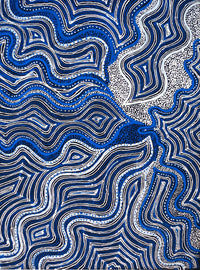 Aboriginal Artwork by Athena Nangala Granites, Ngapa Jukurrpa (Water Dreaming) - Puyurru, 61x46cm