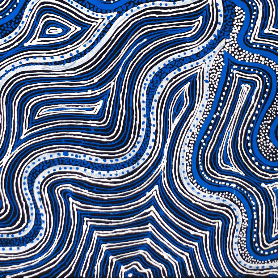 Aboriginal Artwork by Athena Nangala Granites, Ngapa Jukurrpa (Water Dreaming) - Puyurru, 61x46cm
