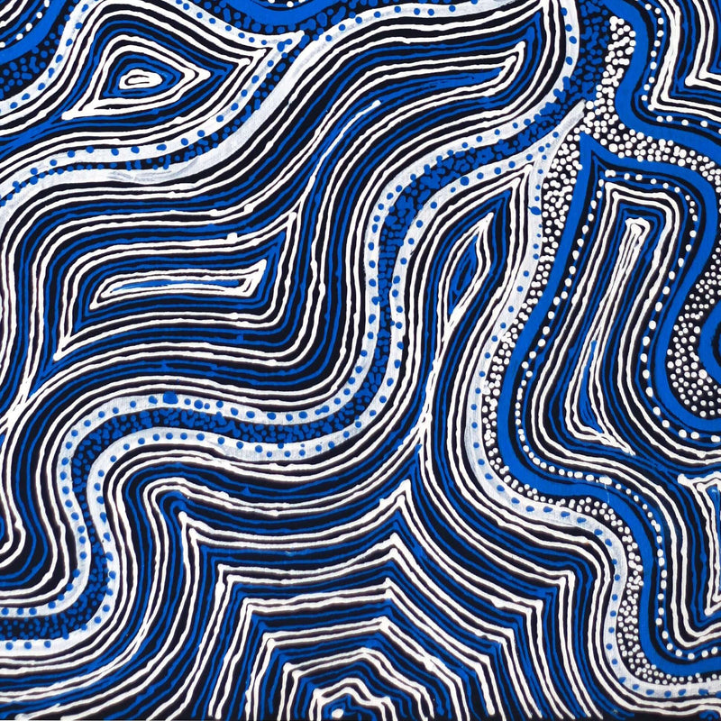 Aboriginal Artwork by Athena Nangala Granites, Ngapa Jukurrpa (Water Dreaming) - Puyurru, 61x46cm