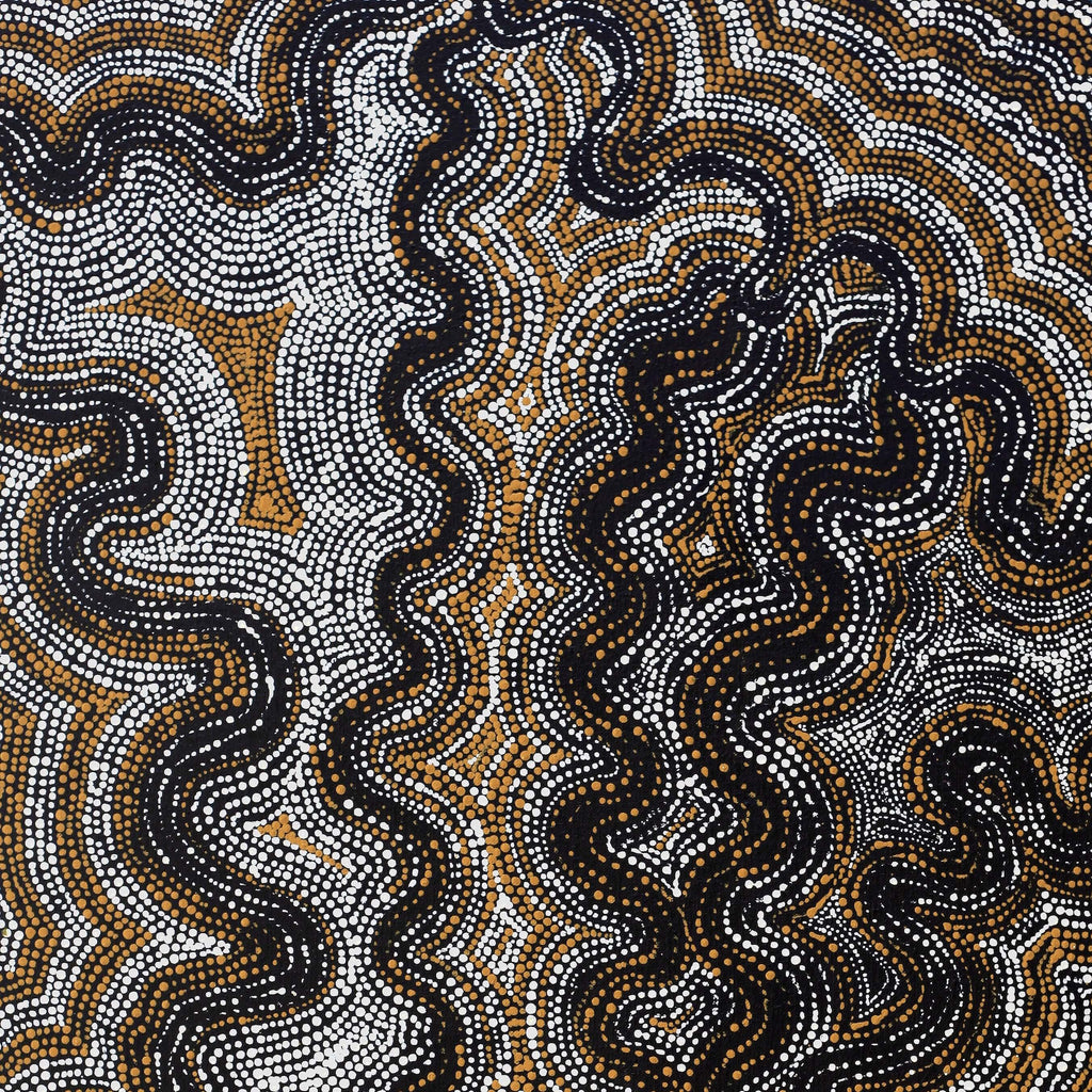 Aboriginal Artwork by Athena Nangala Granites, Ngapa Jukurrpa (Water Dreaming) - Puyurru, 76x46cm