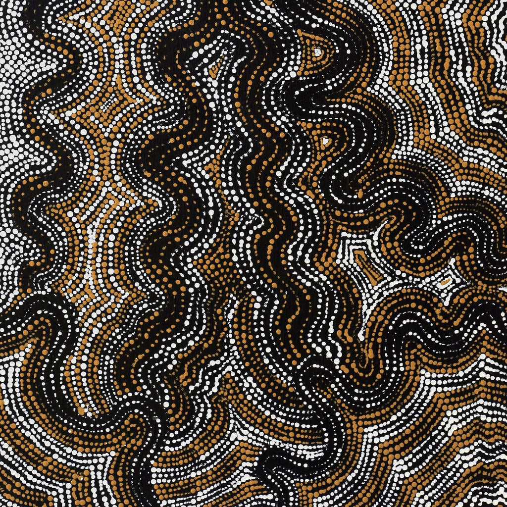 Aboriginal Artwork by Athena Nangala Granites, Ngapa Jukurrpa (Water Dreaming) - Puyurru, 76x46cm