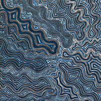 Aboriginal Artwork by Athena Nangala Granites, Ngapa Jukurrpa (Water Dreaming) - Puyurru, 76x76cm