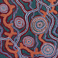Aboriginal Artwork by Audrey Brumby, Ngura Nganampa, 120x60cm