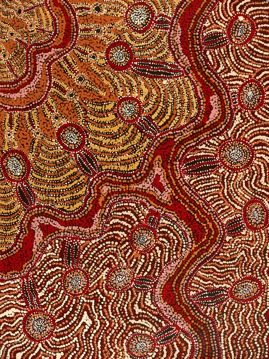 Aboriginal Artwork by Audrey Brumby, Ngura Nganampa, 80x60cm